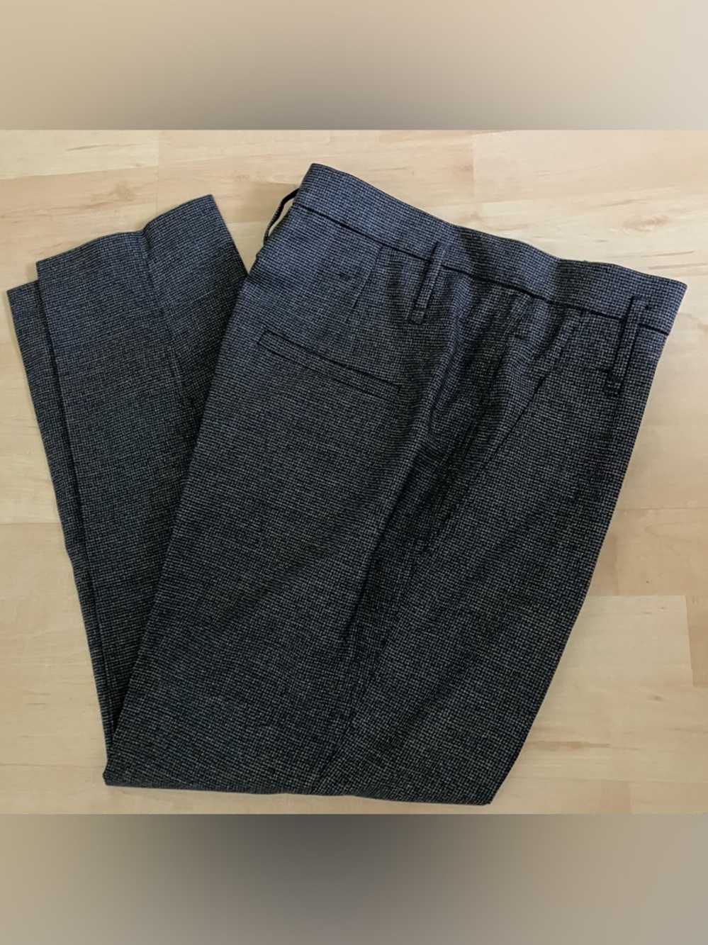 BRUNELLO CUCINELLI Wool Tweed Straight Leg High Rise Women Pant 42